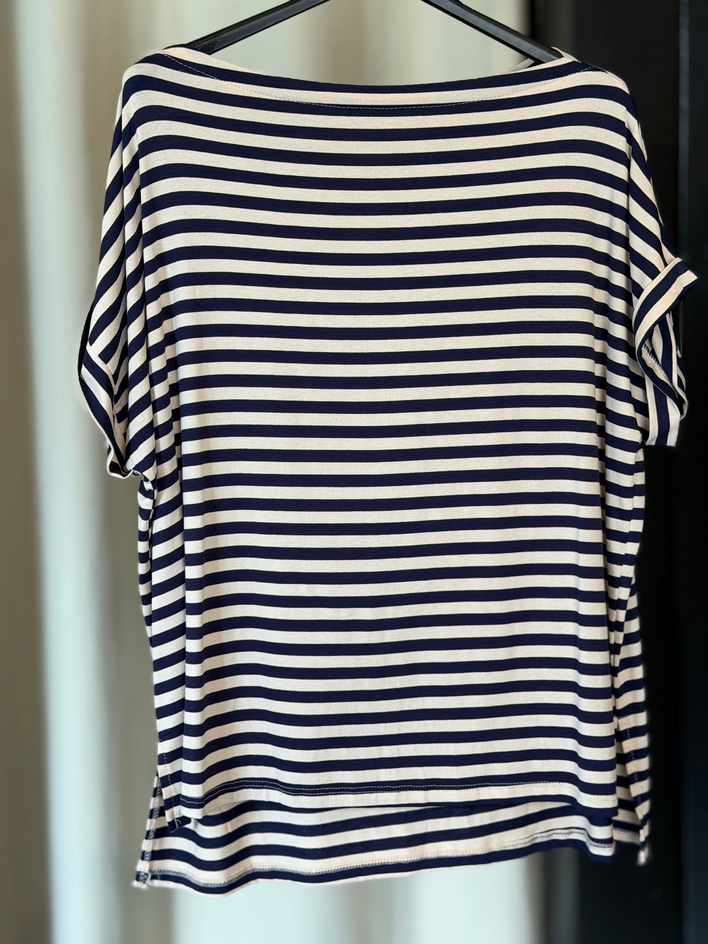 T-shirt a righe blu in taglia unica 2562