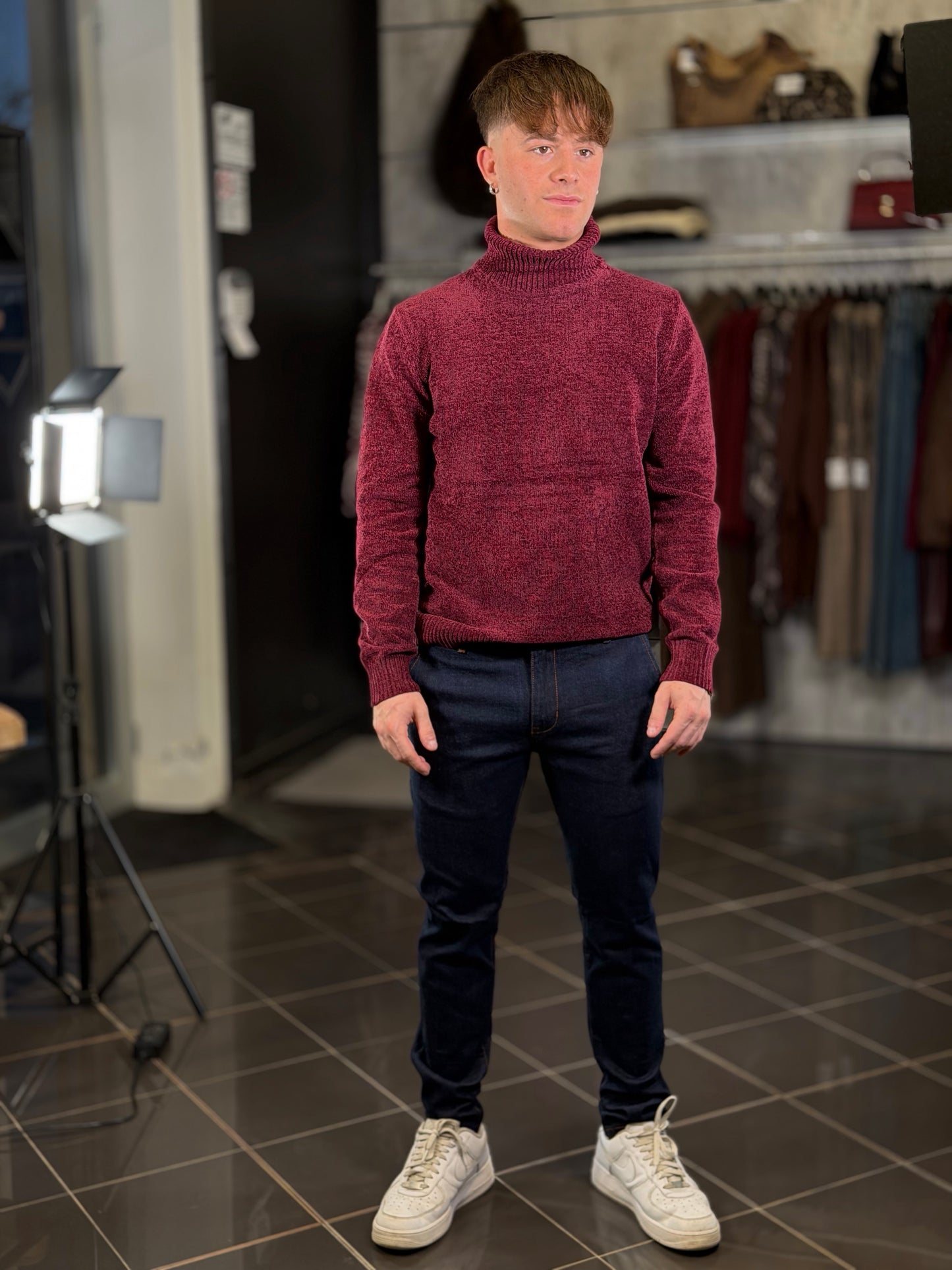 Jeans Slim blu con tasca alla francese 2480