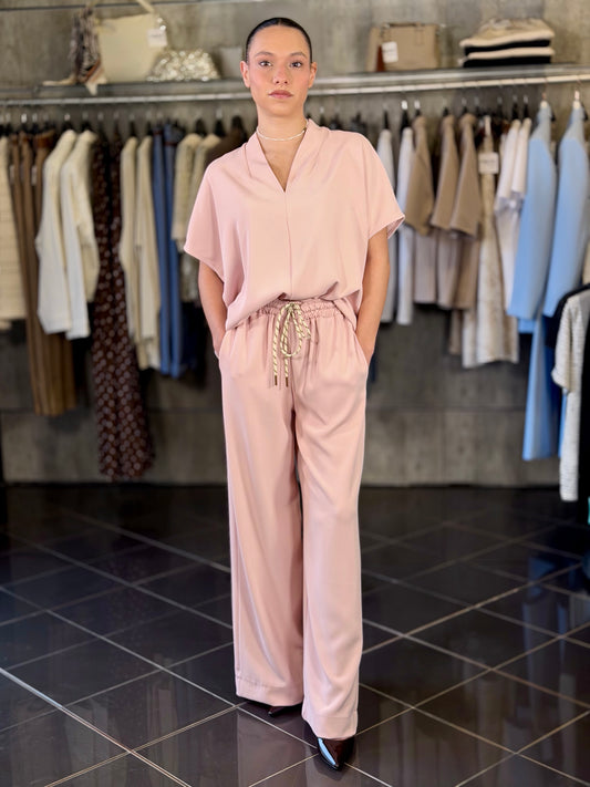 Blusa rosa oversize in taglia unica 2174