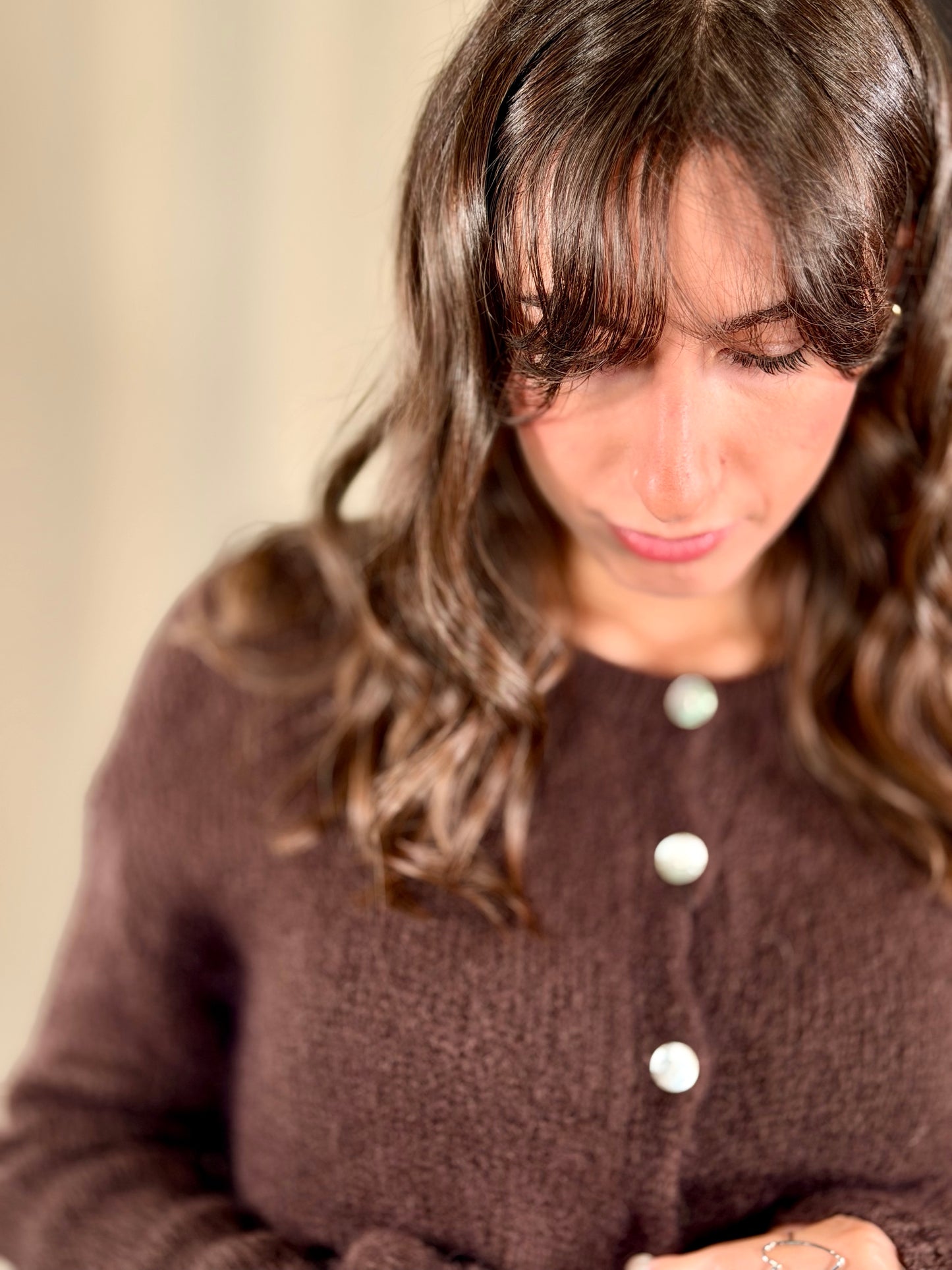 Cardigan marrone in taglia unica 2245