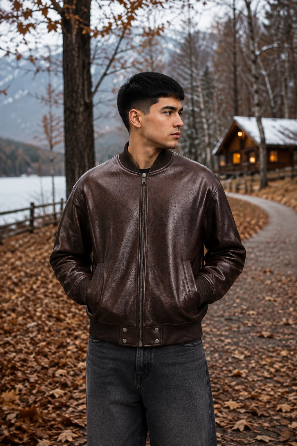 Bomber in similpelle bordeaux