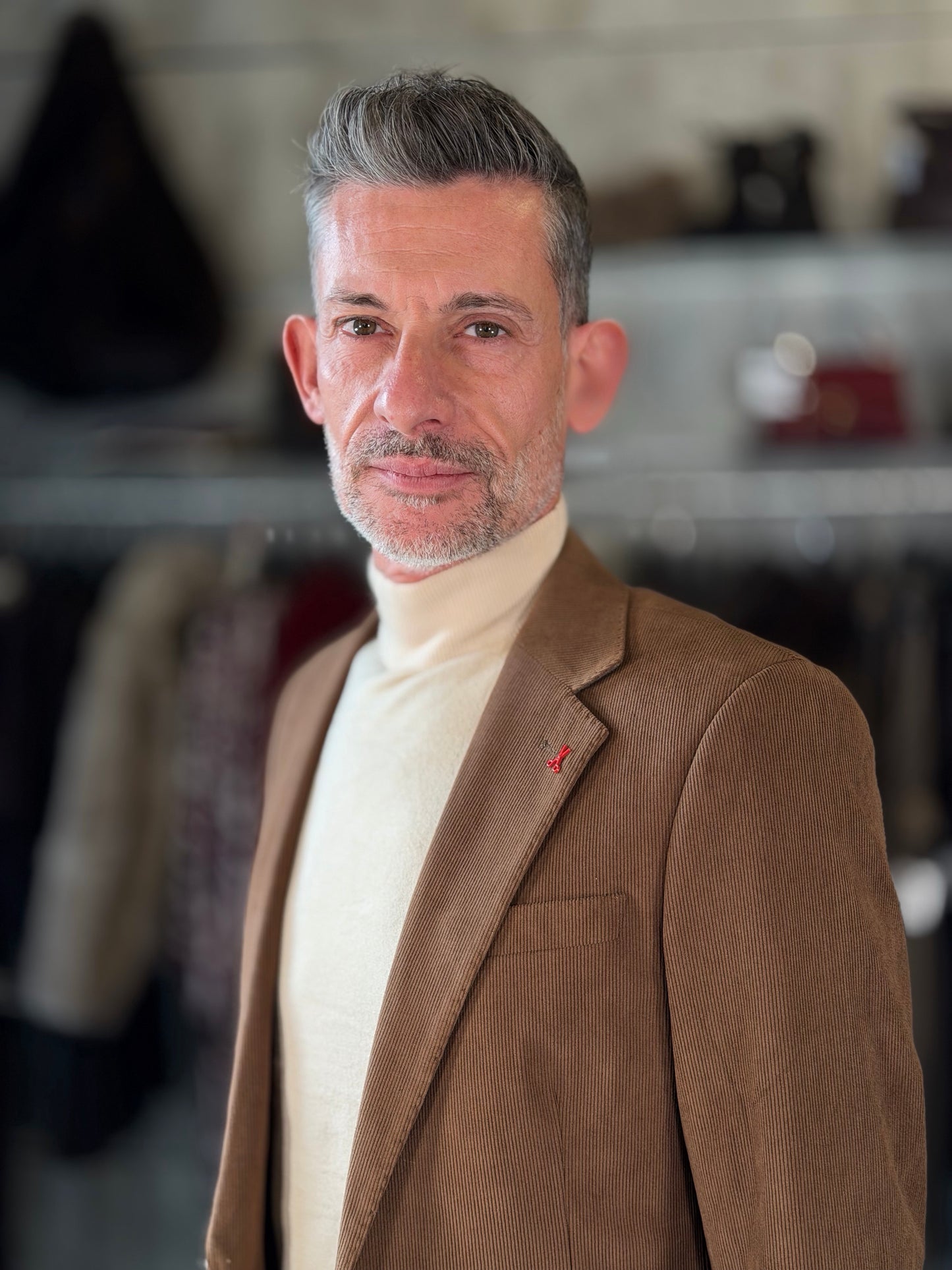 Abito (Giacca + Pantalone) effetto velluto marrone 2583