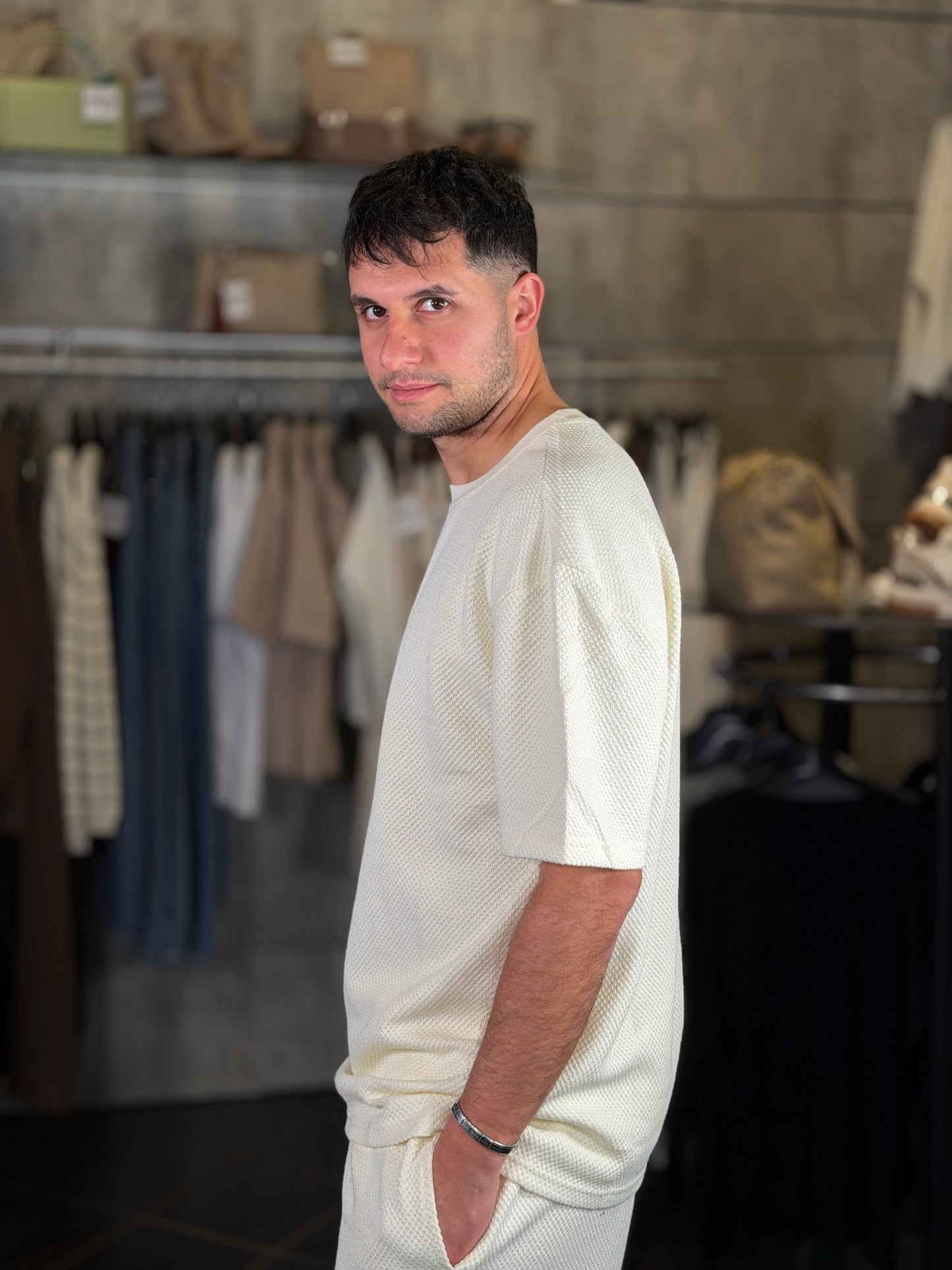 Completo (t-shirt + bermuda) panna 2150