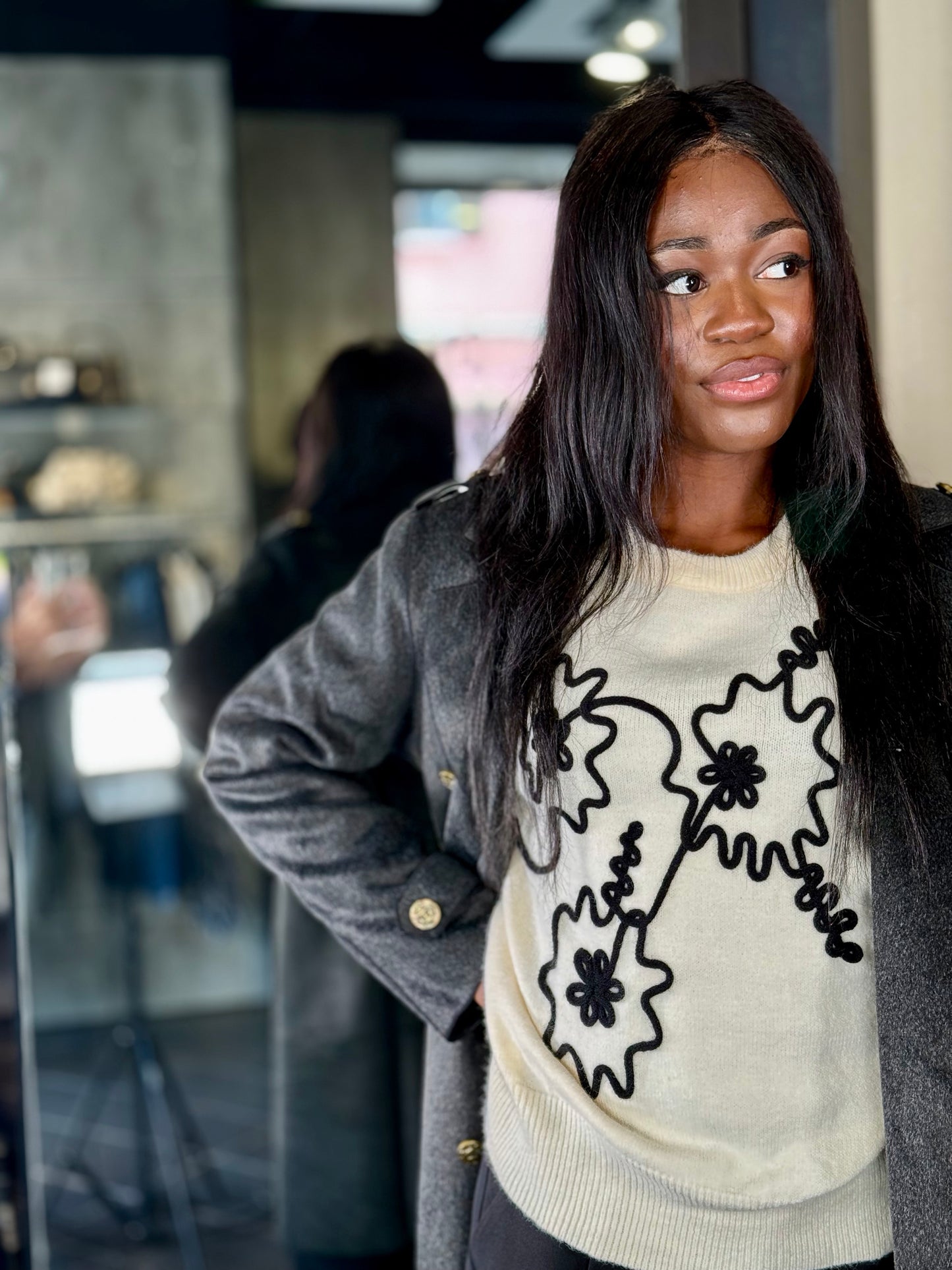 Trench in panno grigio antracite in taglia unica 2234