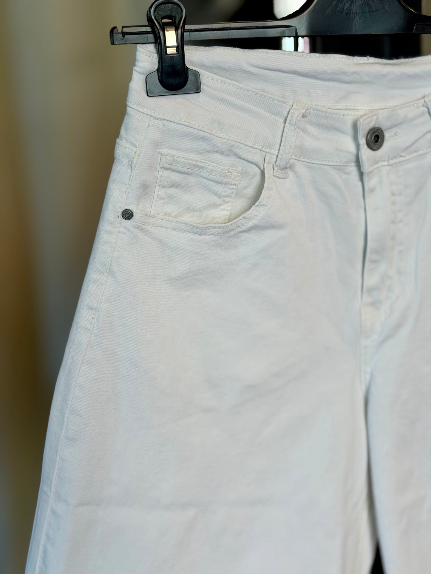 Gauchos bianco in denim 2387