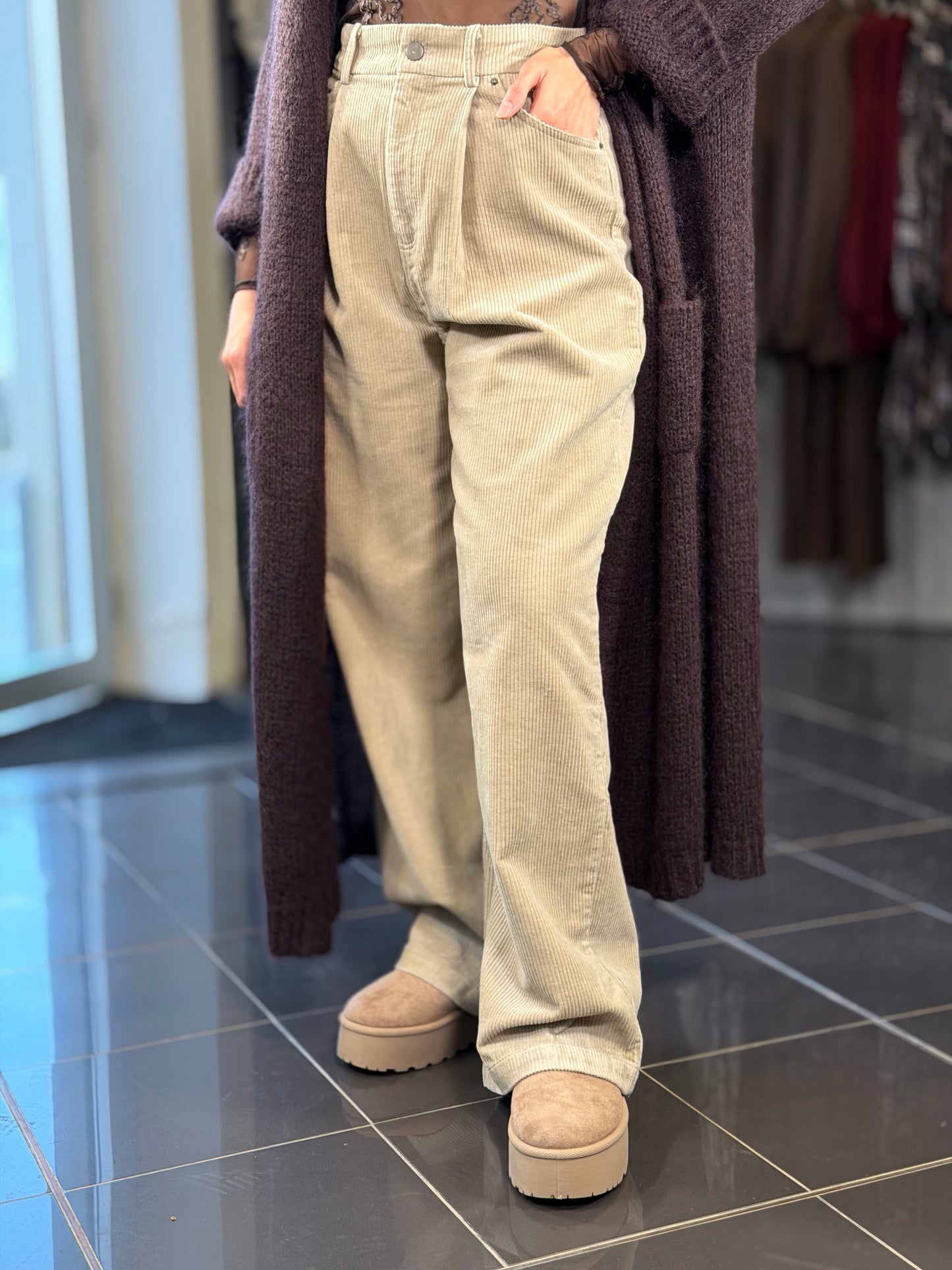 Pantalone in velluto beige 2464