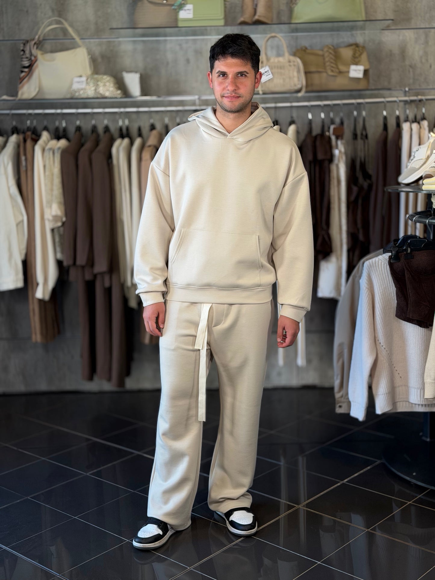 Completo tuta (felpa + pantalone) beige 2286