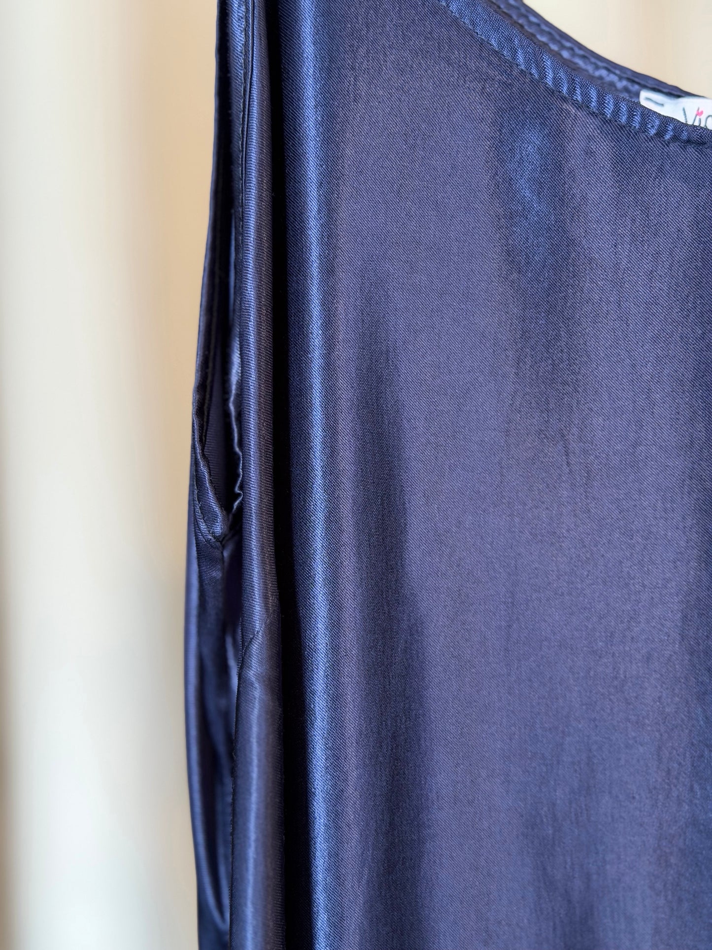 Top blu satinato in taglia unica 2552