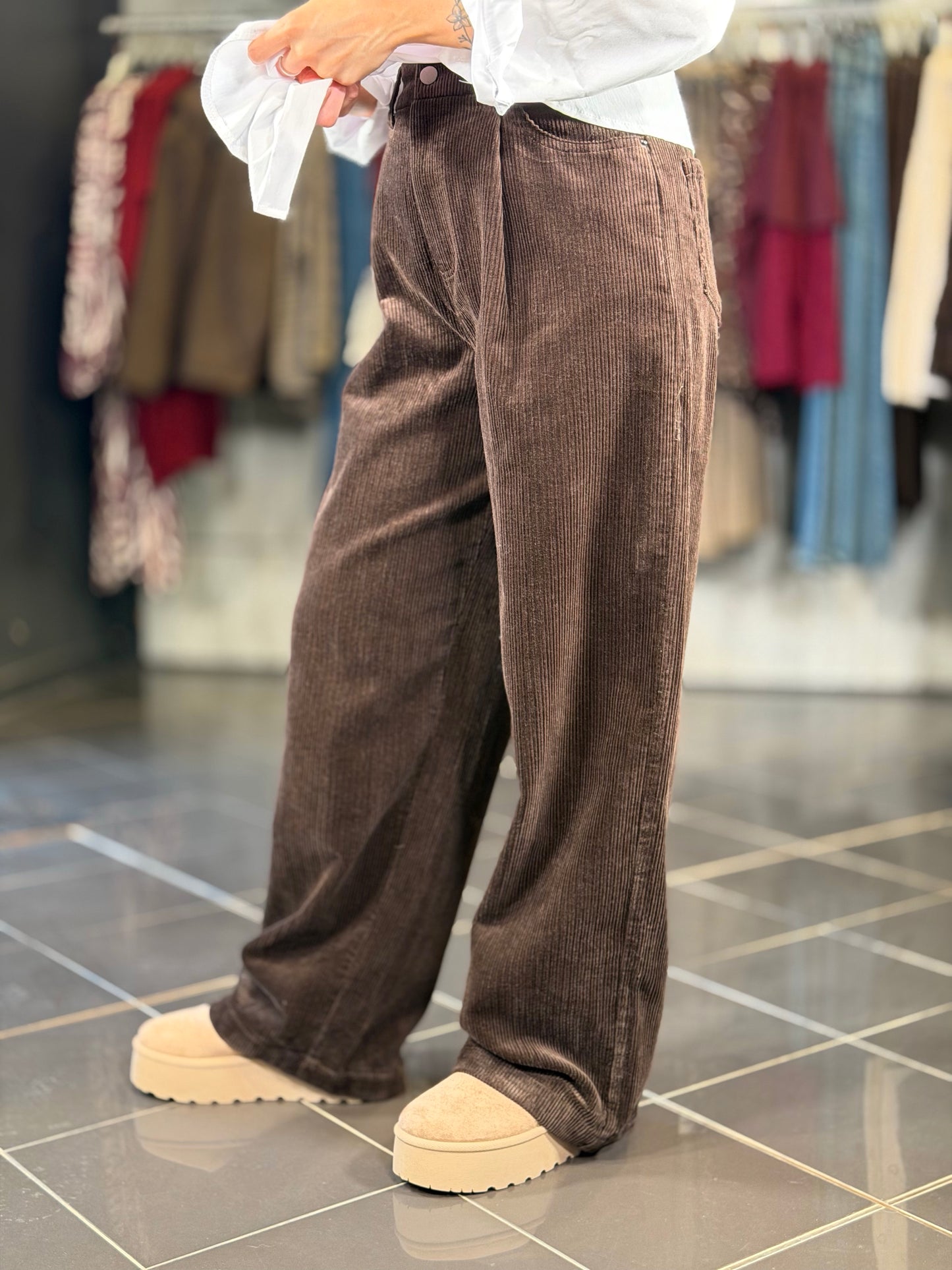 Pantalone in velluto marrone 2465