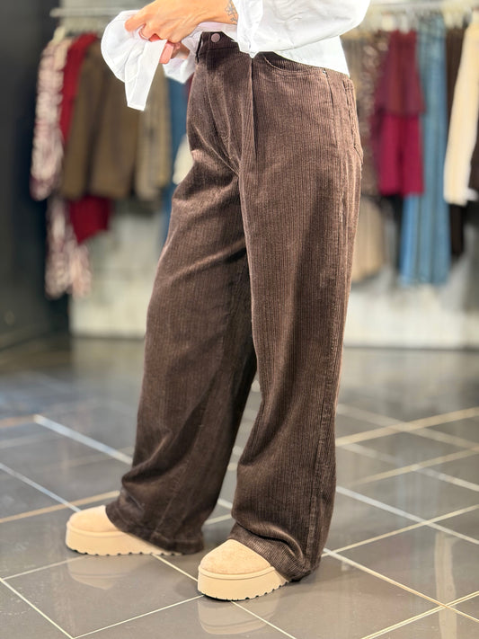 Pantalone in velluto marrone 2465