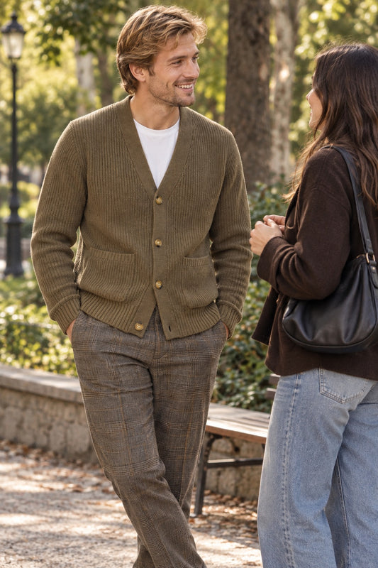 Cardigan a costa inglese corda