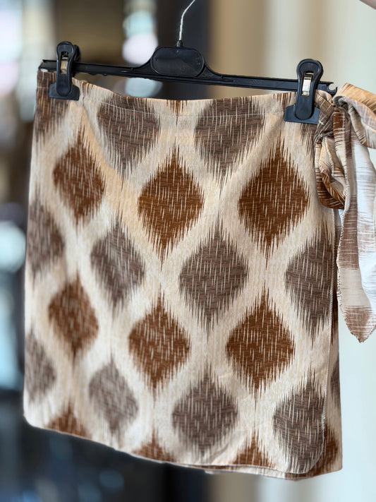 Mini gonna in fantasia beige in taglia unica 2947