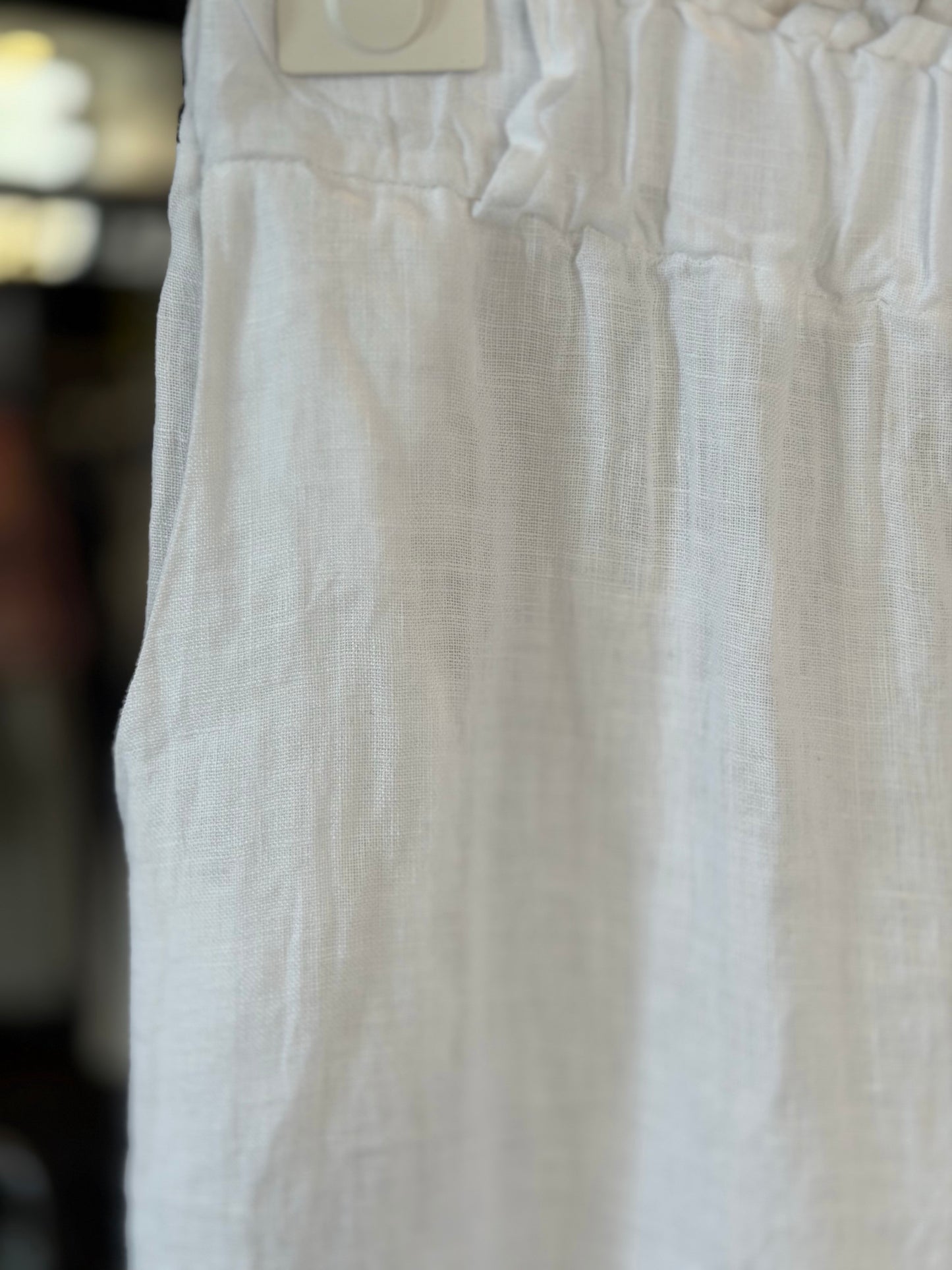 Pantalone in lino bianco in taglia unica 2848A