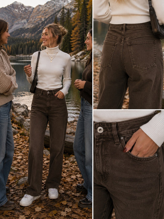 Jeans slim marrone