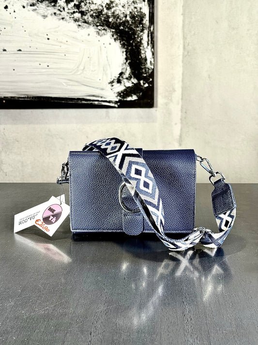 Mini bag a tracolla blu 342