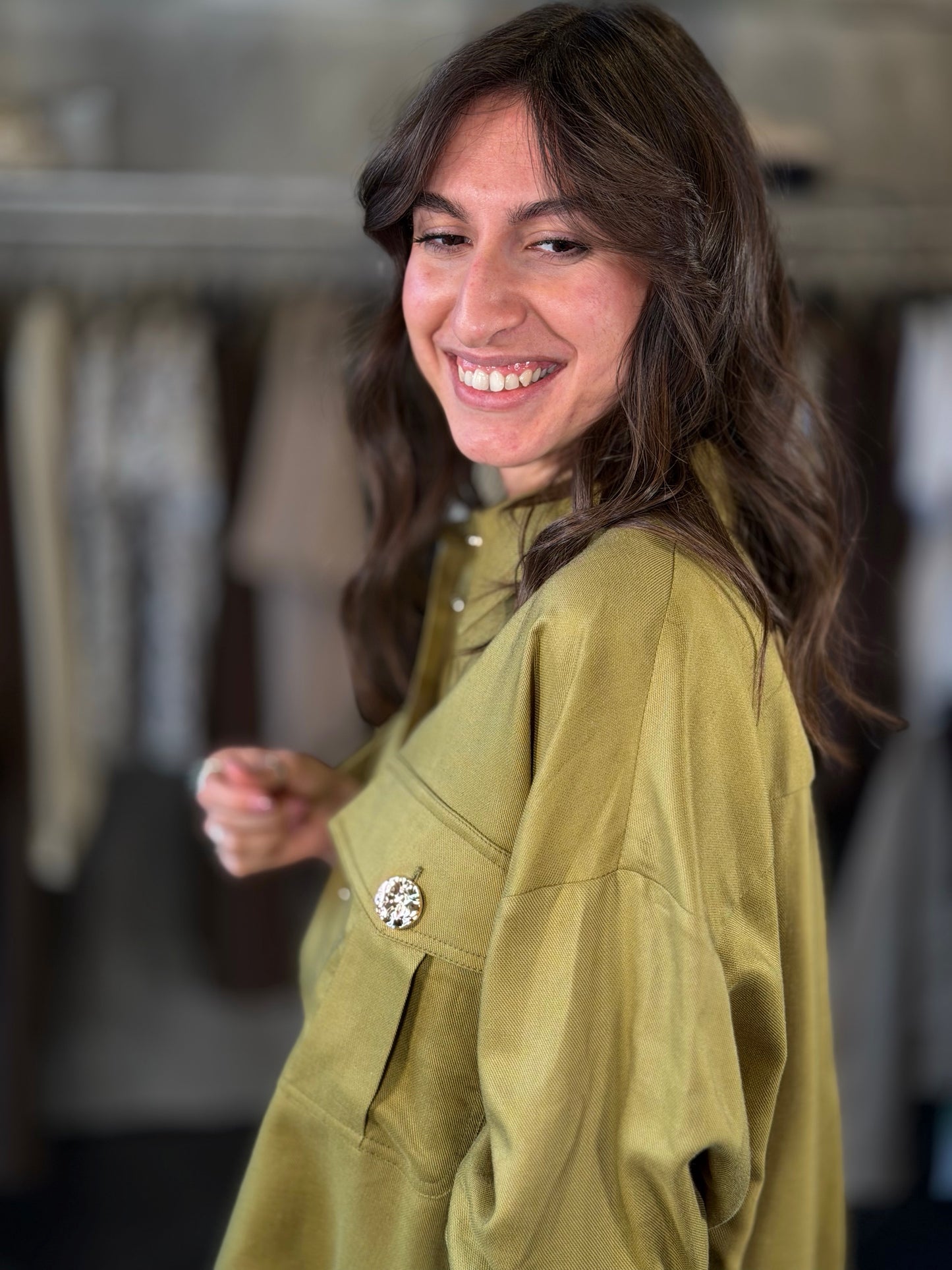 Camicia verde wasabi in taglia unica 2232