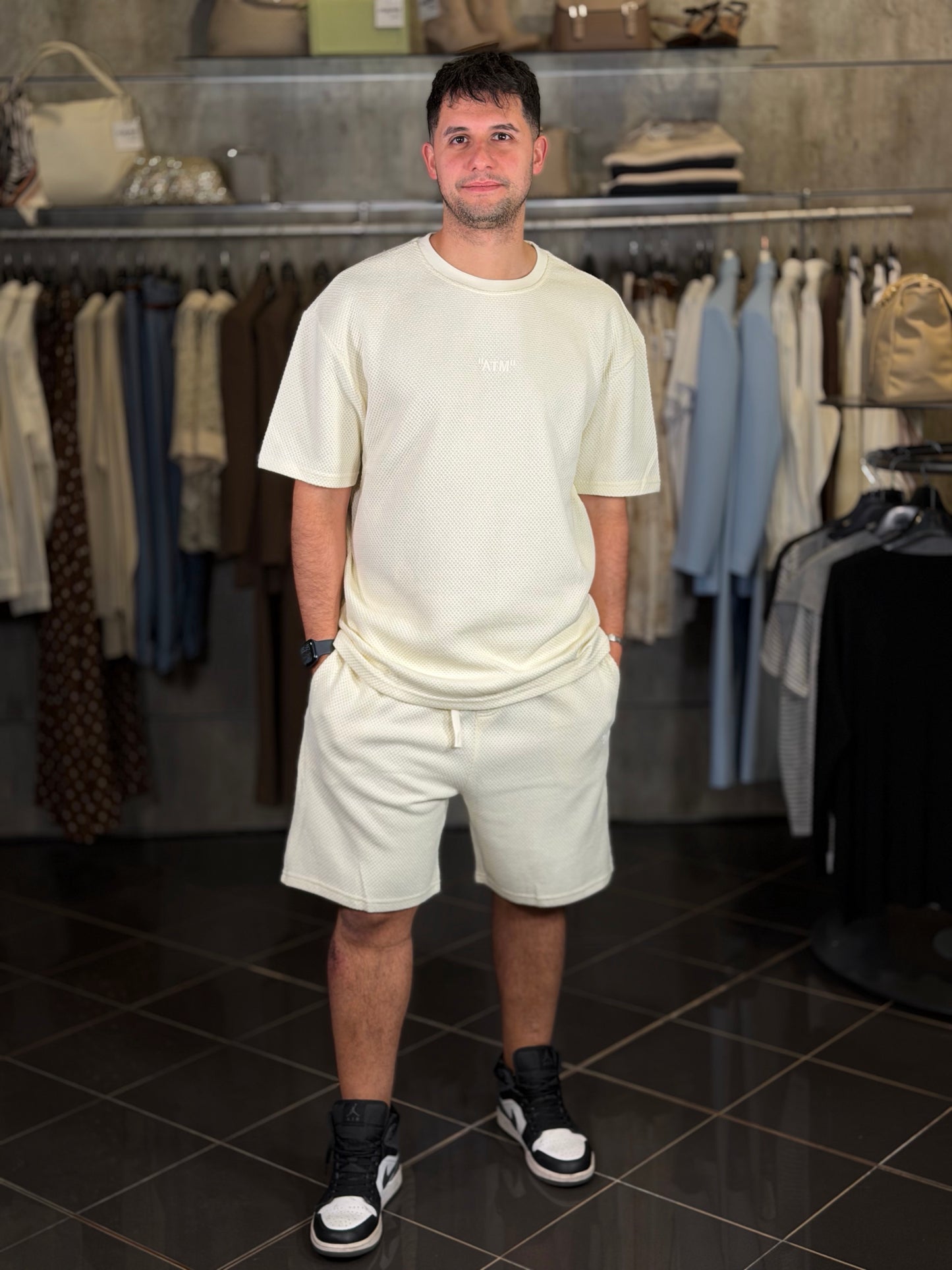 Completo (t-shirt + bermuda) panna 2150