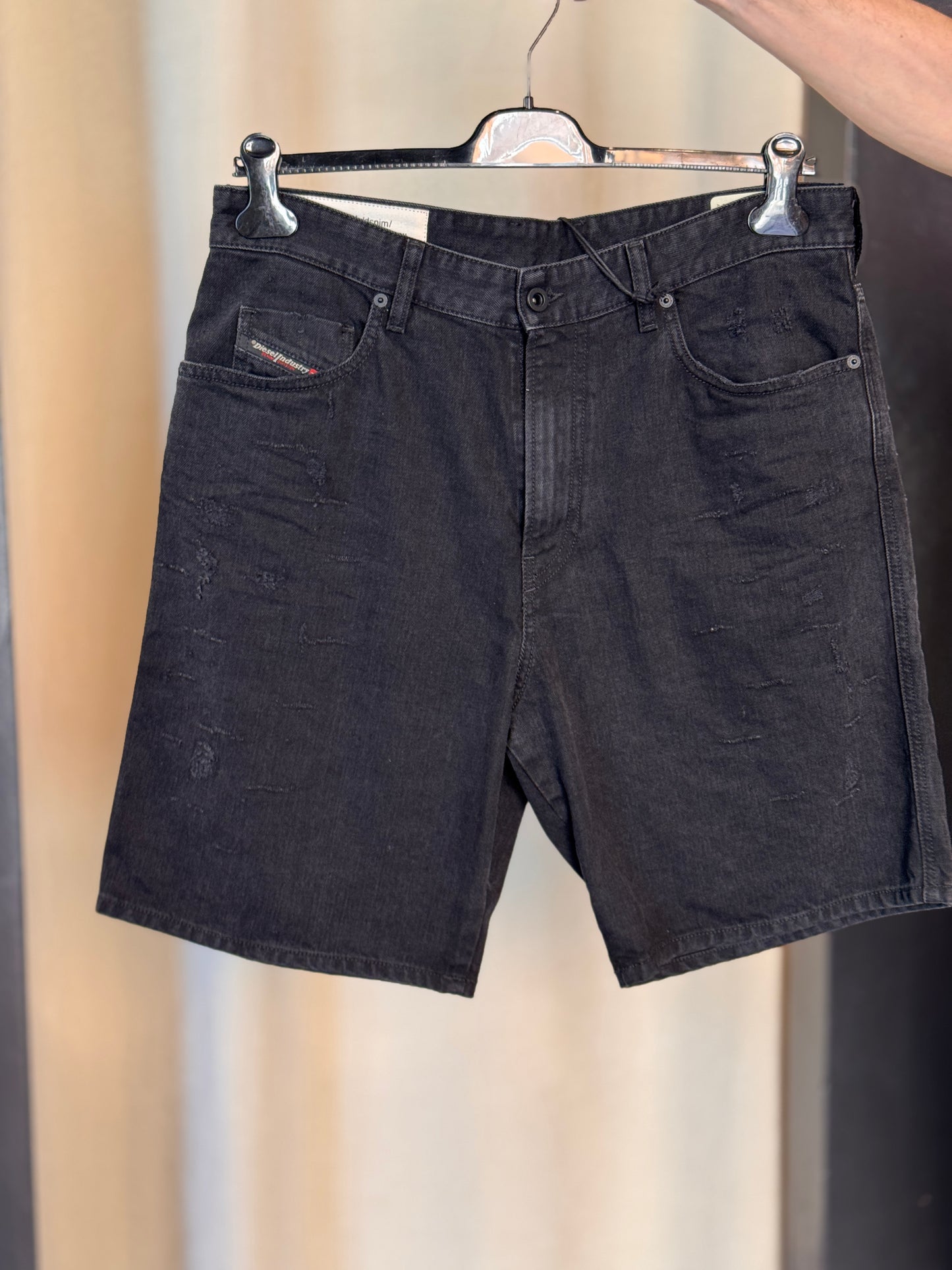 Bermuda jeans baggy nero 2608