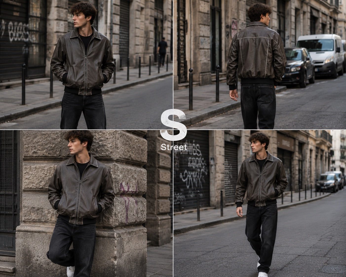 Giubbino bomber in similpelle marrone caffè