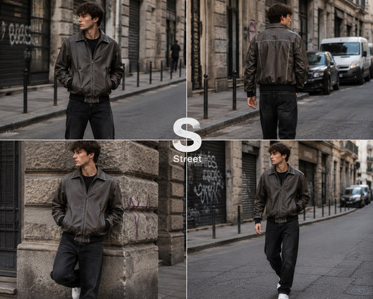 Giubbino bomber in similpelle marrone caffè