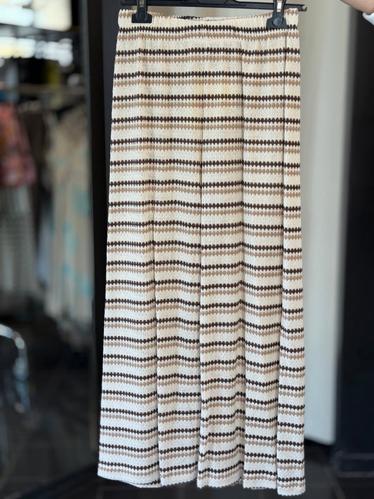 Pantalone con righe orizzontali marroni in taglia unica 2946