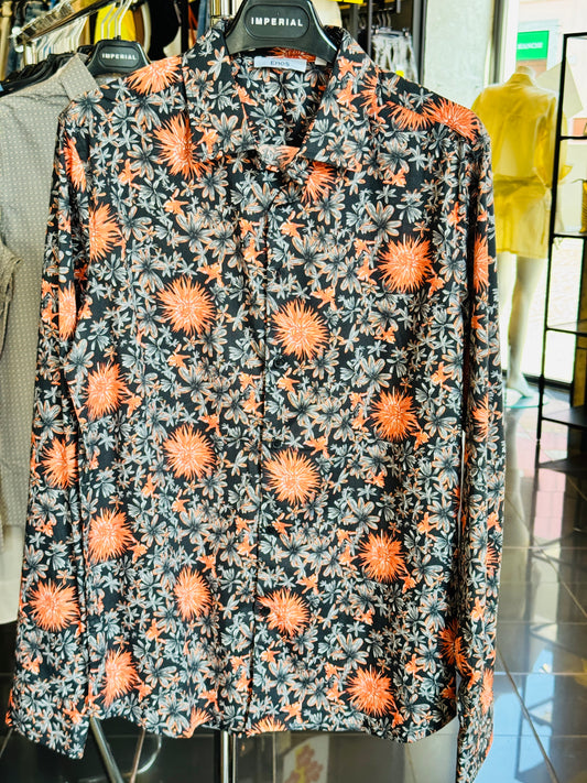 Camicia a fiori arancioni 261A