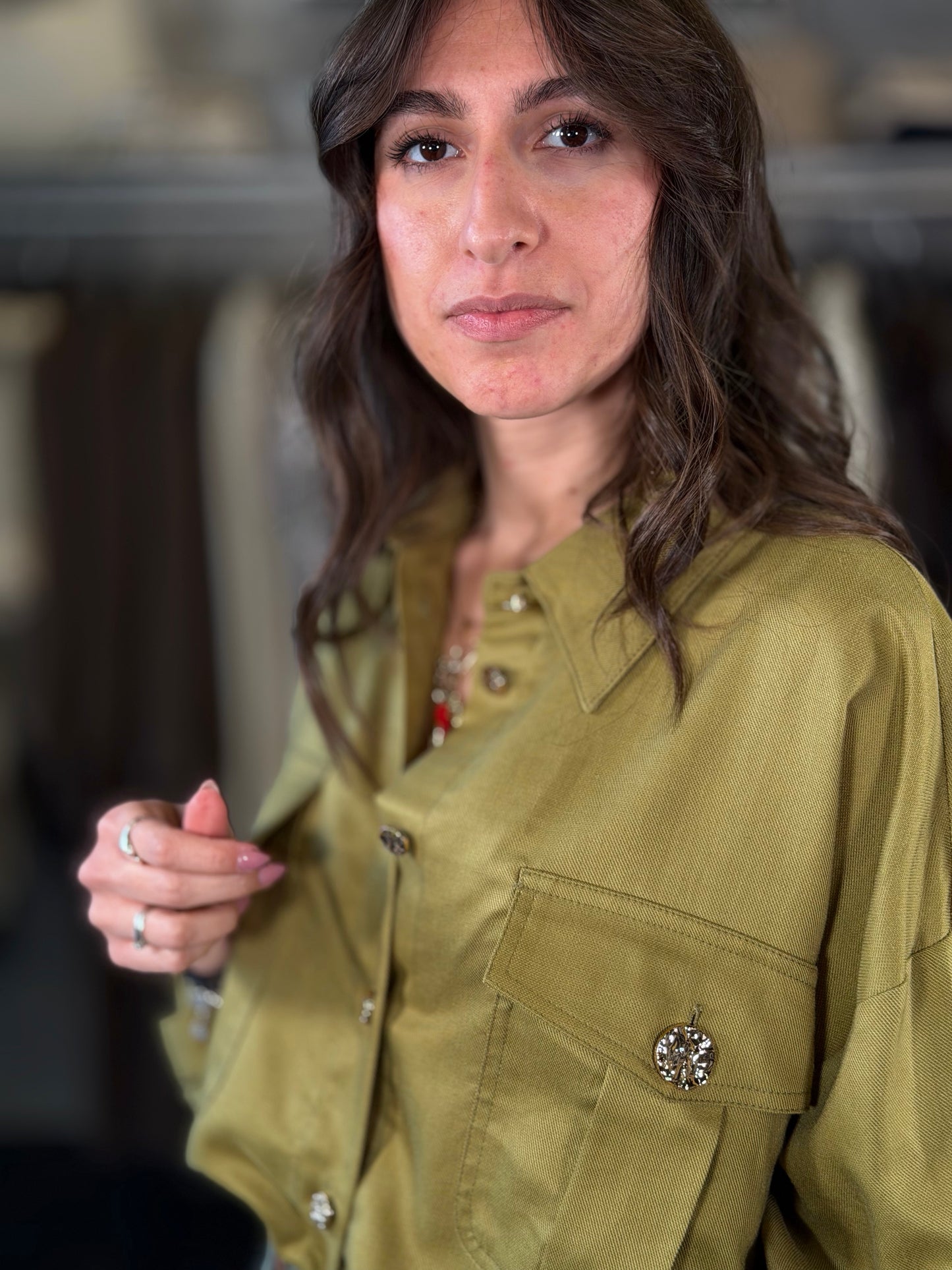 Camicia verde wasabi in taglia unica 2232