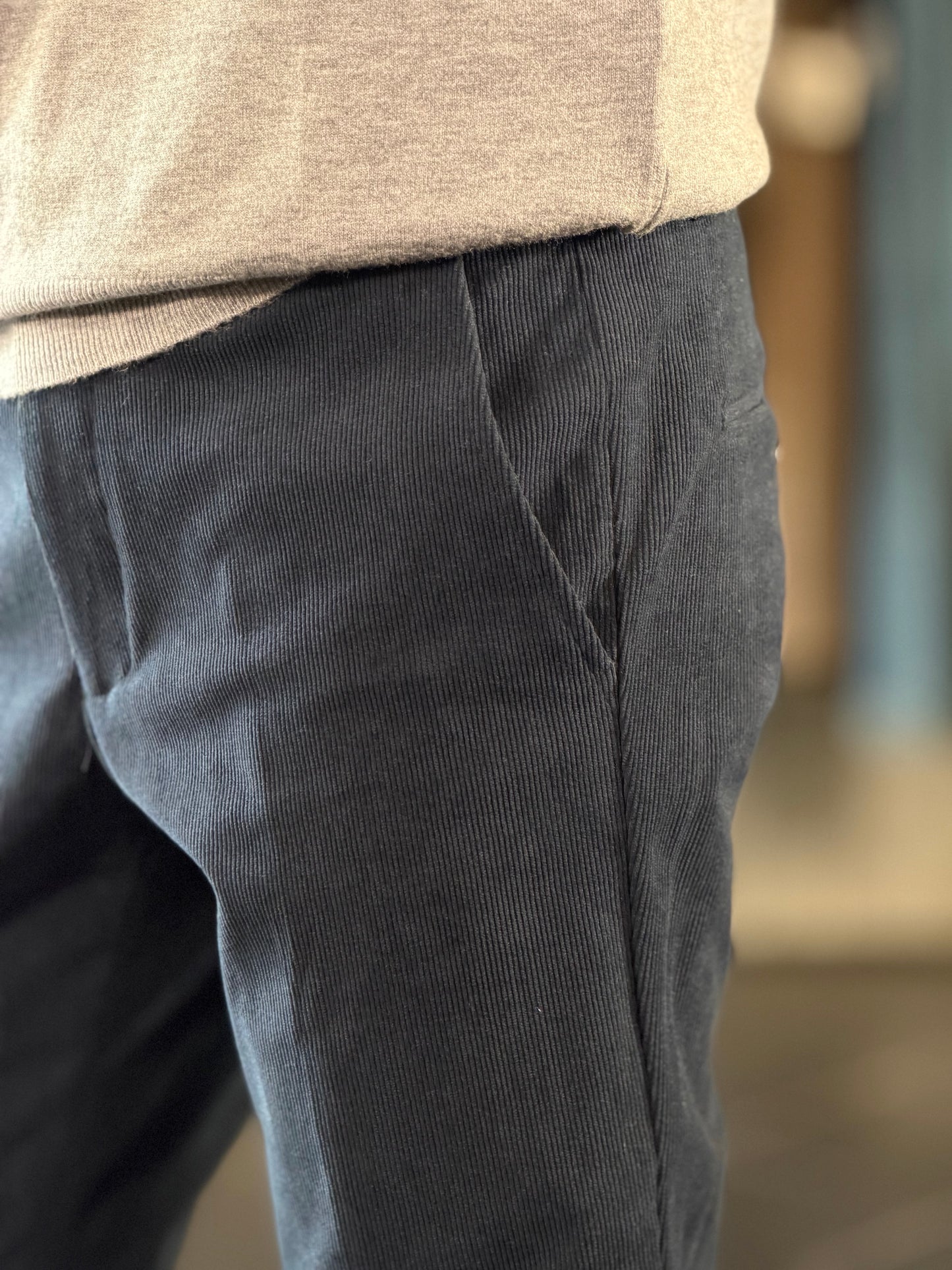 Abito (Giacca + Pantalone) effetto velluto blu 2584