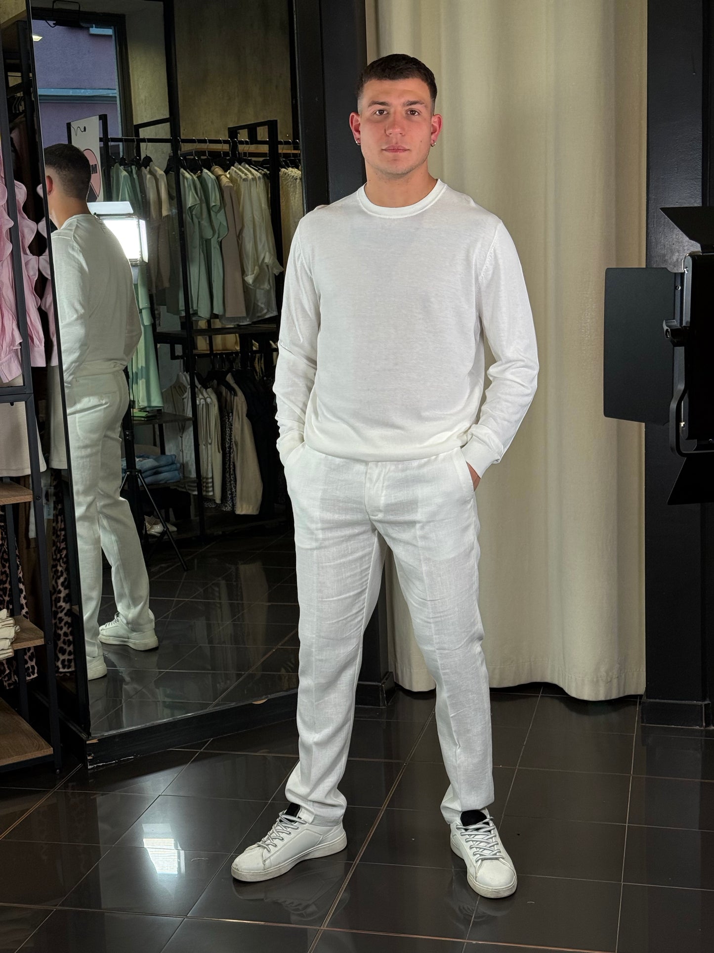 Maglioncino girocollo bianco basico 430