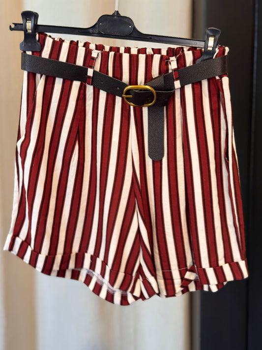 Bermuda a righe Bordeaux in taglia unica 2782