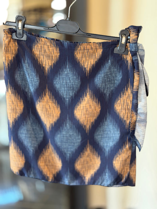 Mini gonna in fantasia blu in taglia unica 2948