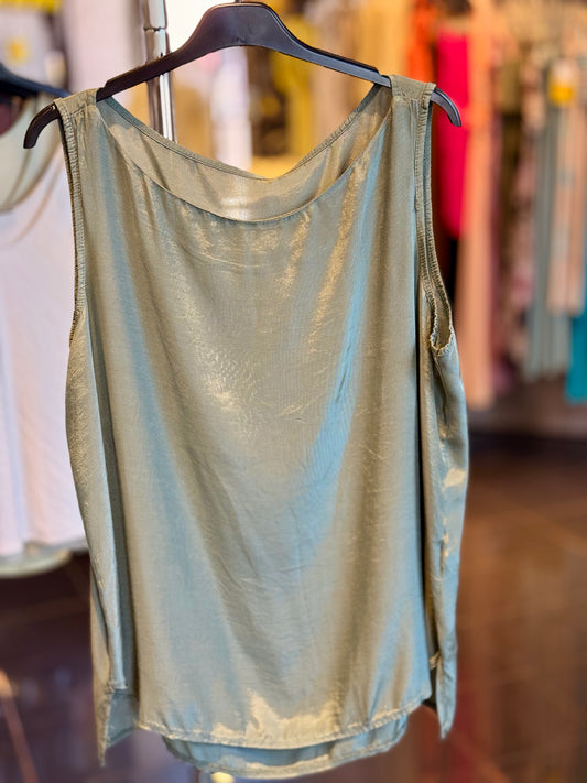Canottiera verde militare oversize in taglia unica