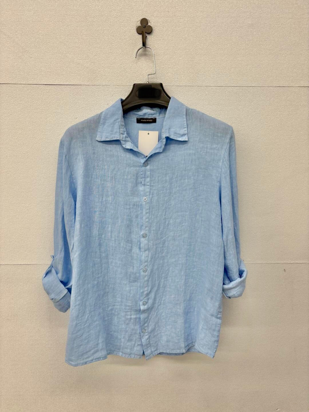 Camicia in lino azzurra 2433
