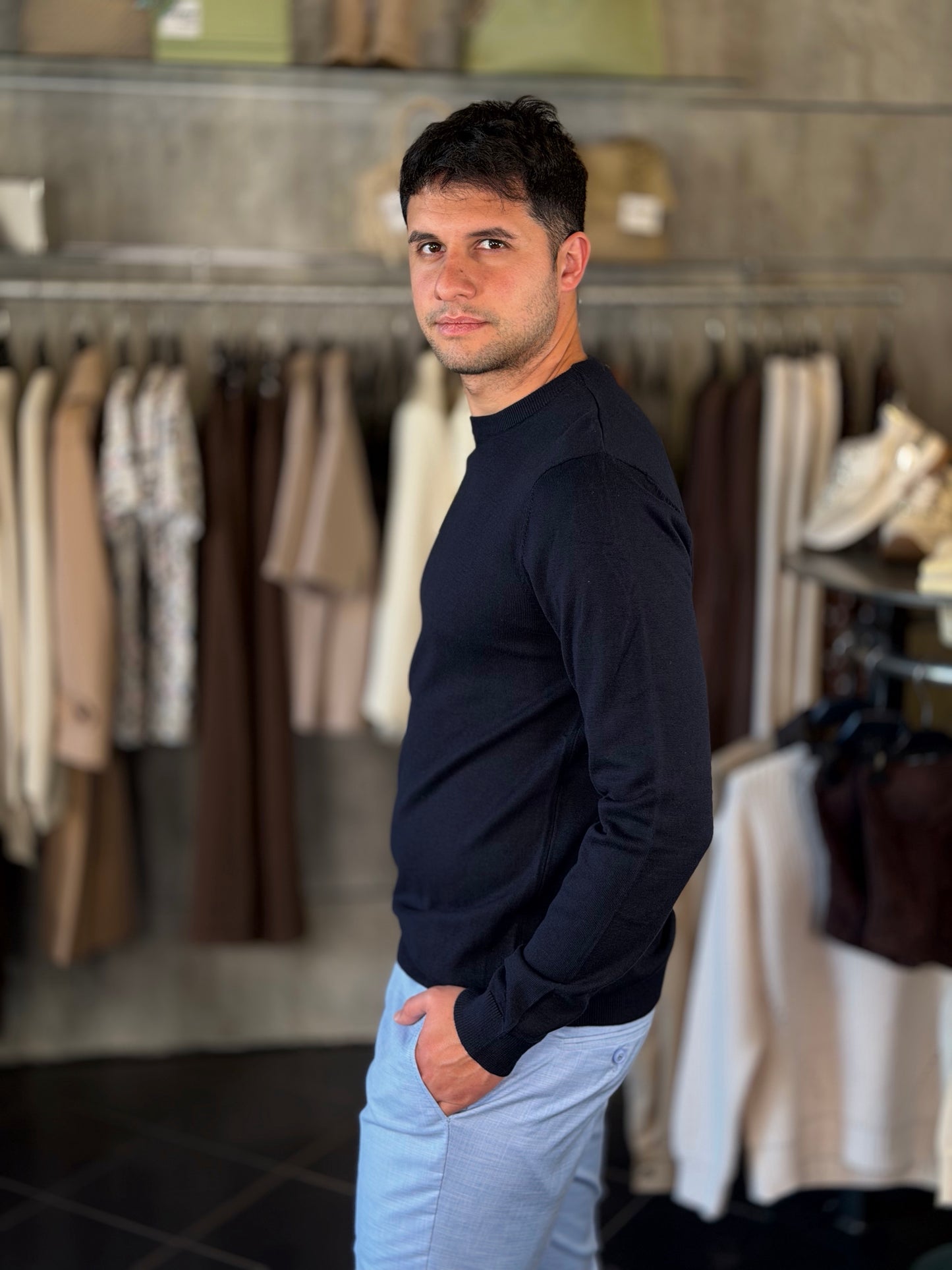 Maglioncino girocollo blu notte 2279