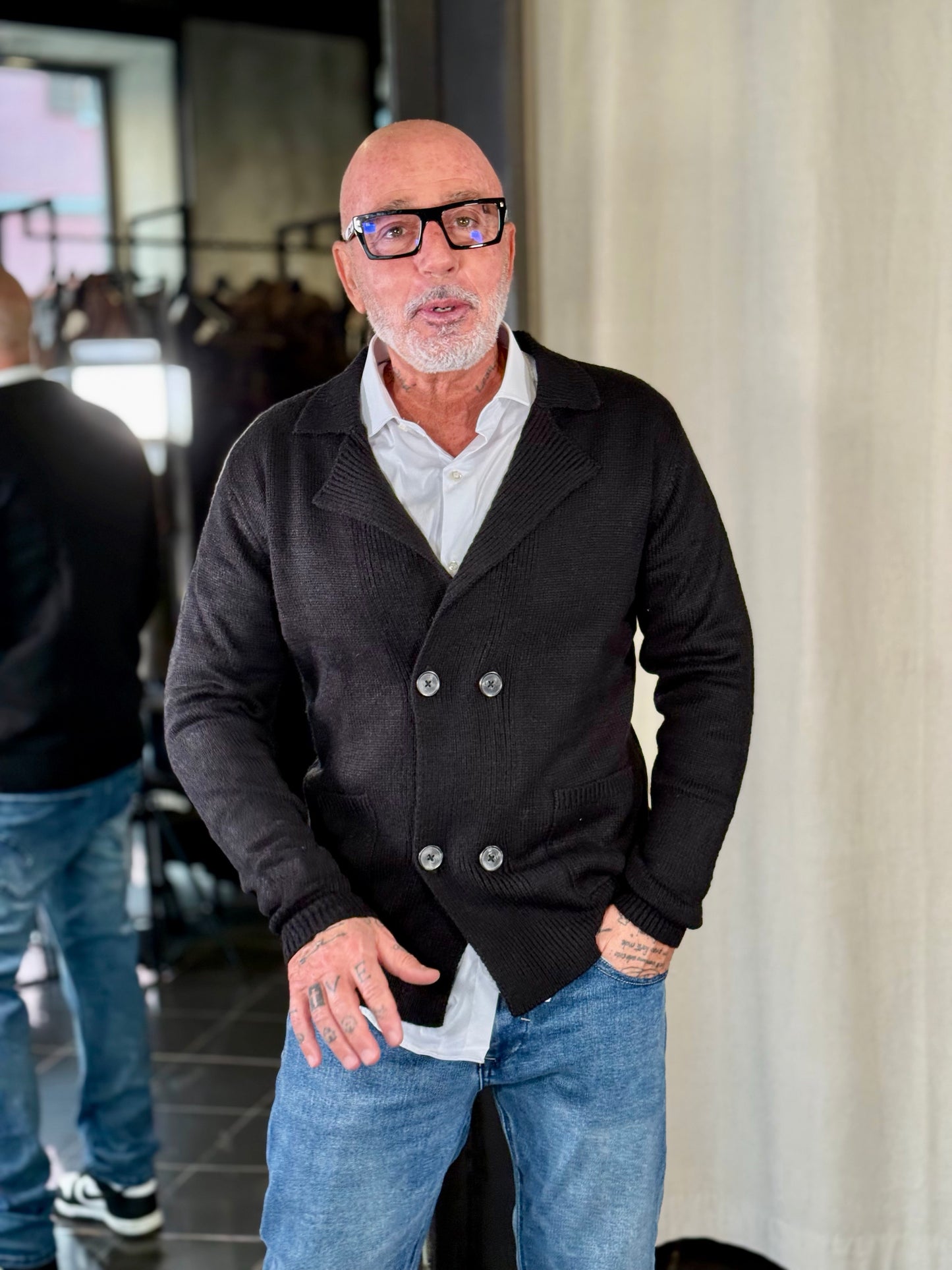 Cardigan doppio petto nero 2135