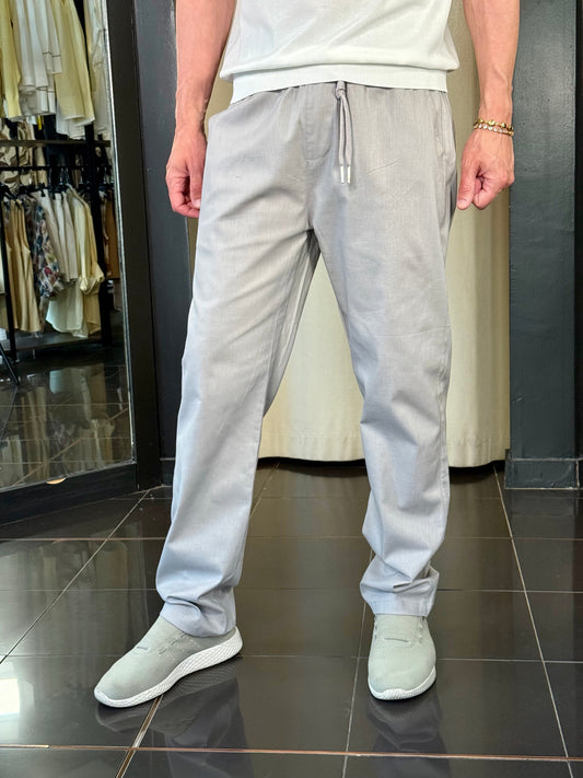 Pantalone regular grigio con coulisse 753