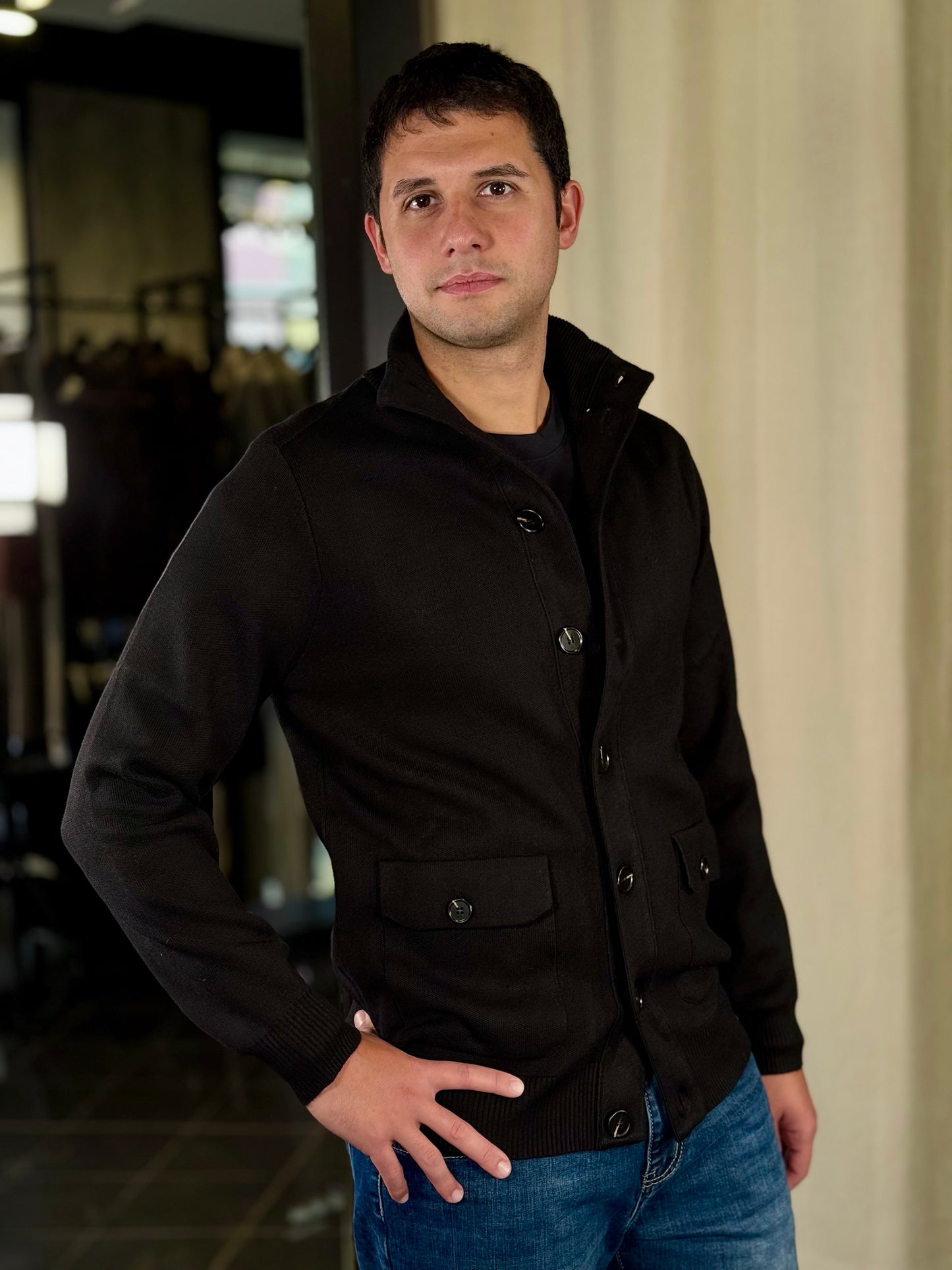 Cardigan con bottoni nero 2340