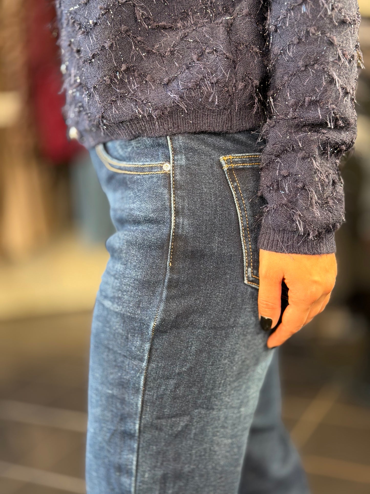 Jeans mom fit blu 2468