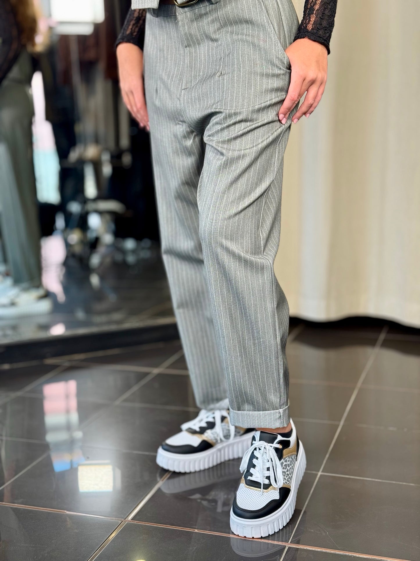 Pantalone gessato grigio 2207