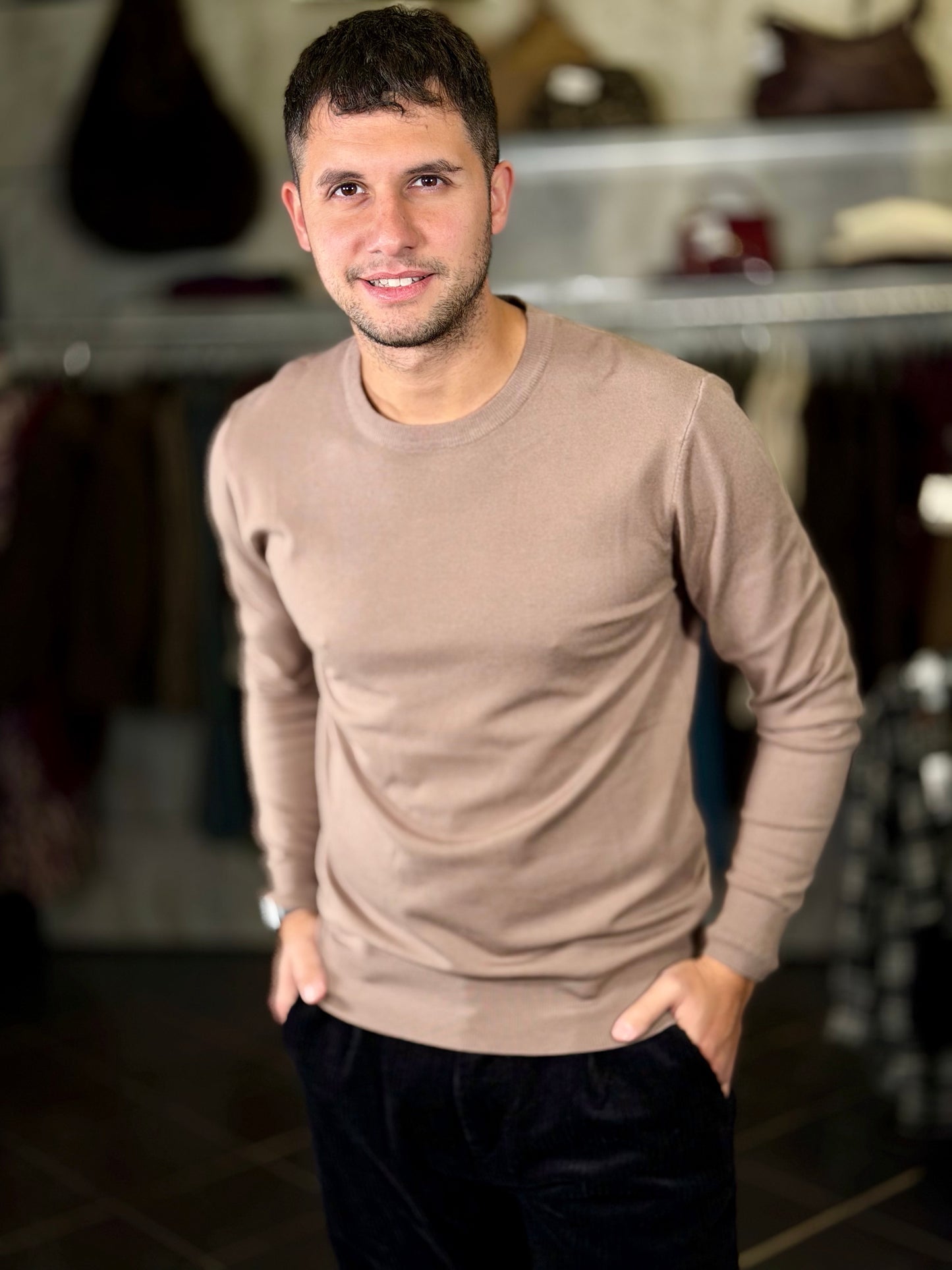 Maglioncino girocollo baisco khaki 2132