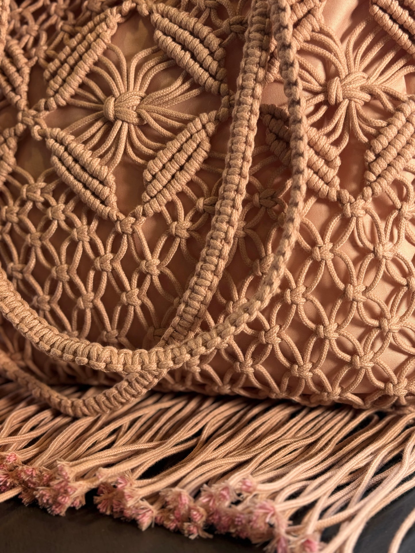 Borsa effetto uncinetto rosa 2586