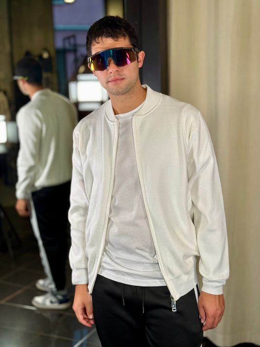 Maglia zip bianca 2347