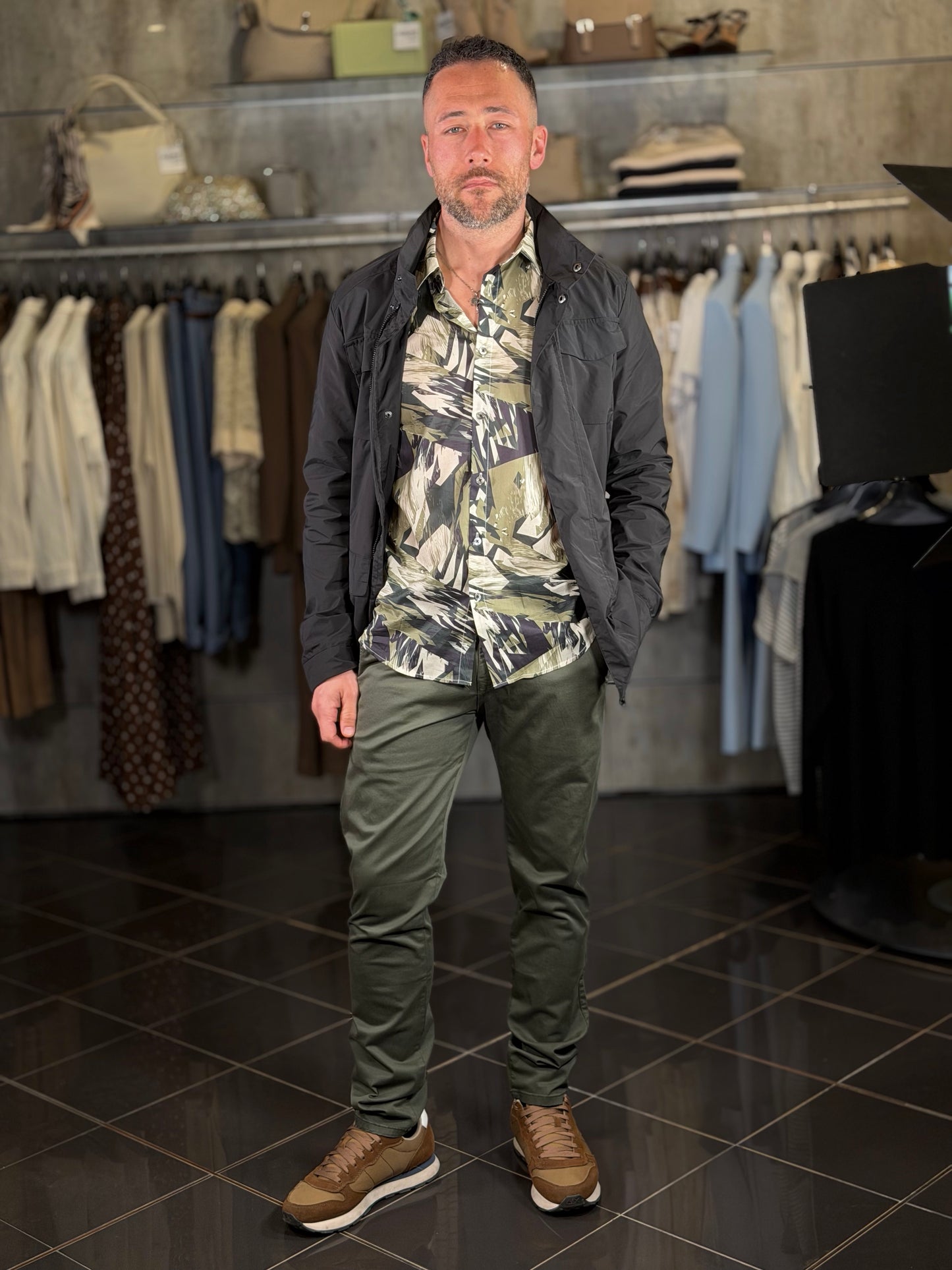 Pantalone Slim verde 2126