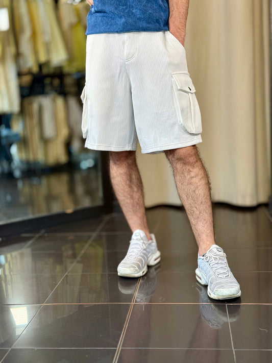 Pantalone oversize in tuta bianco con tasche 617