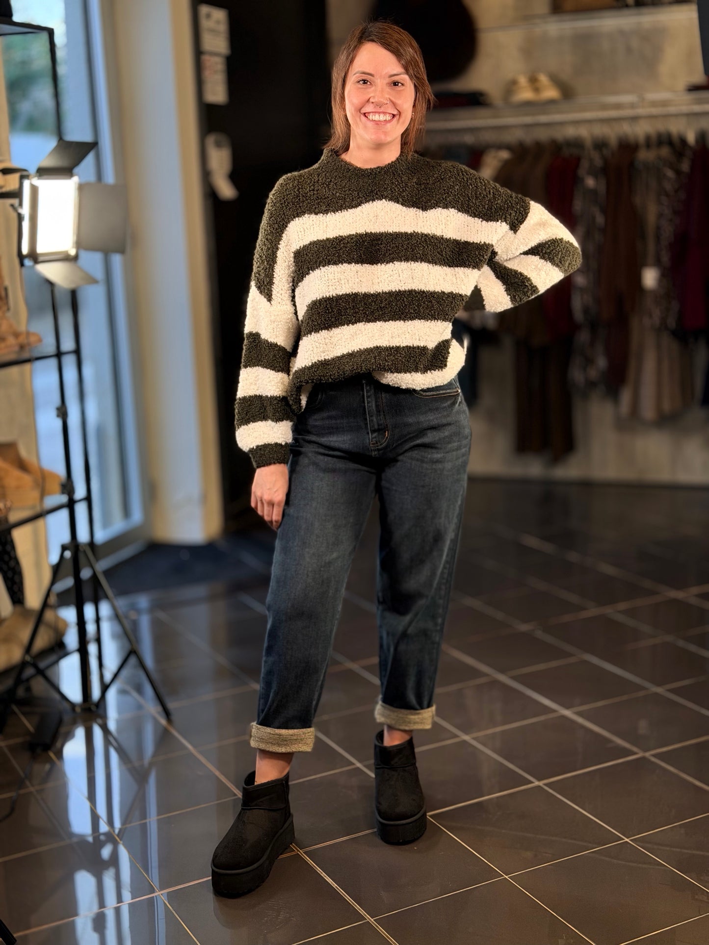 Jeans mom fit lavaggio tè 2466