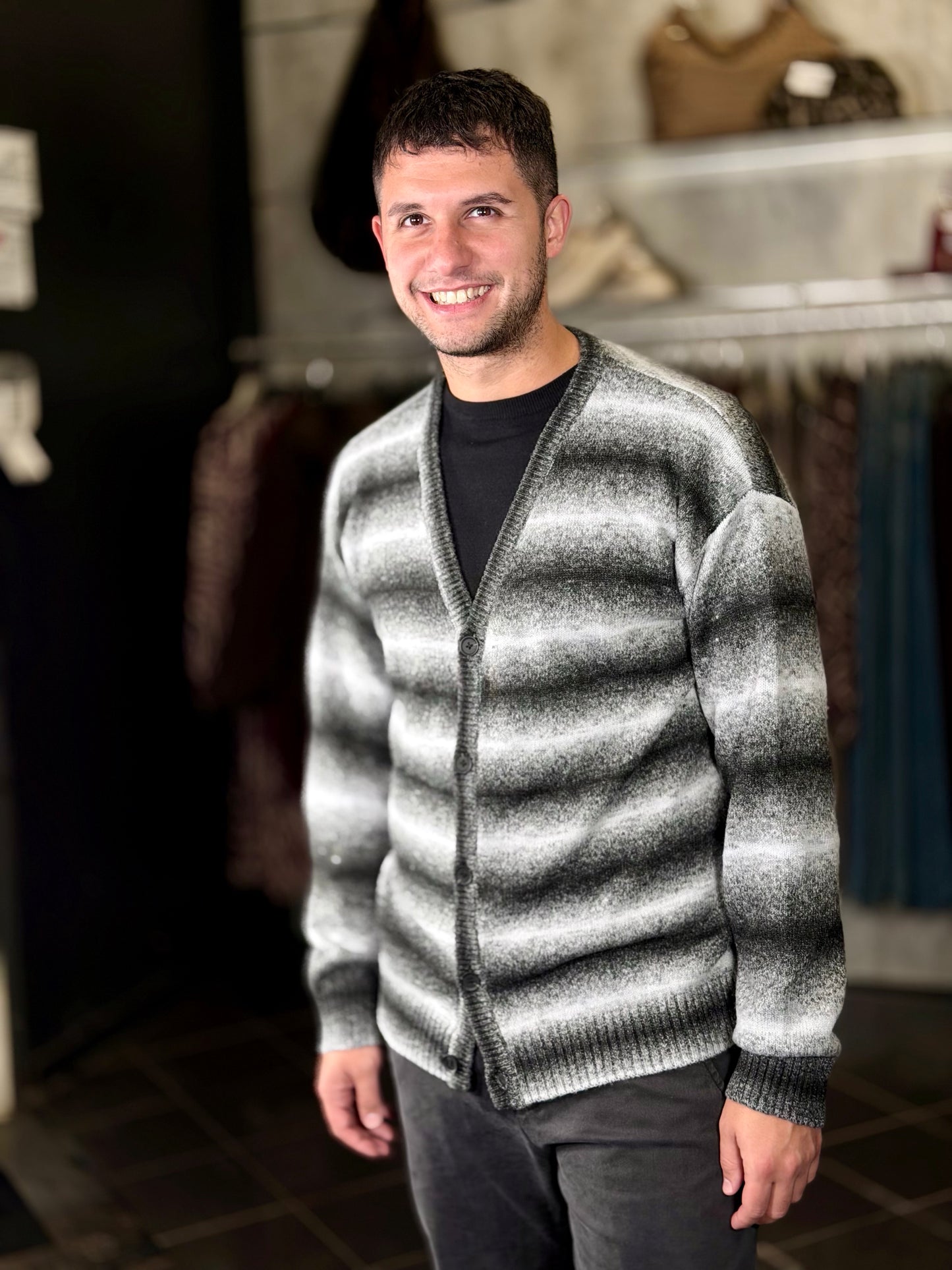 Cardigan tie dye grigio 2123