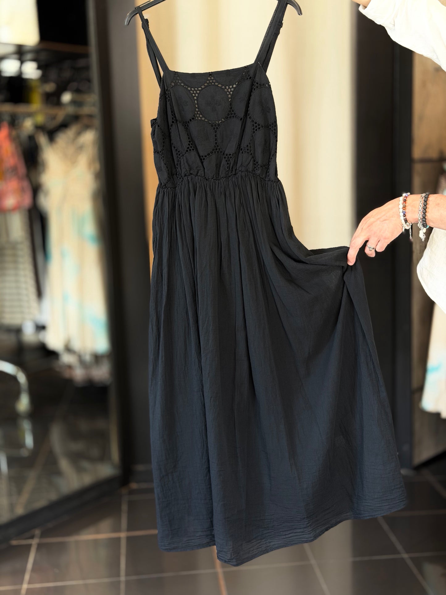 Abito midi nero in taglia unica 2863A