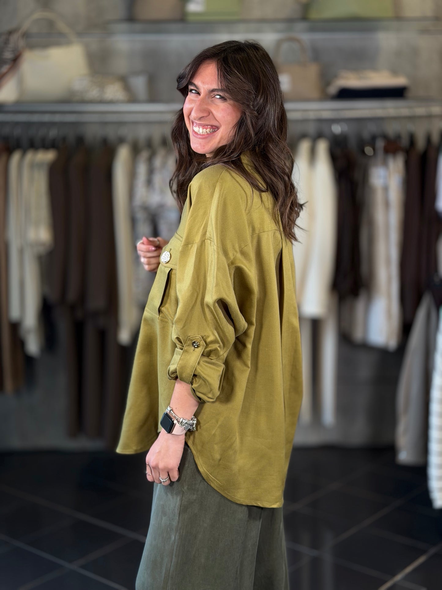 Camicia verde wasabi in taglia unica 2232