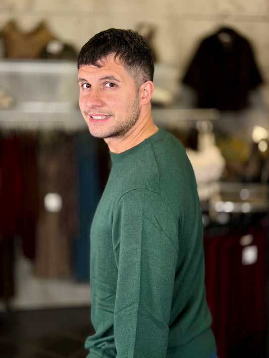 Maglioncino girocollo verde bottiglia 2286