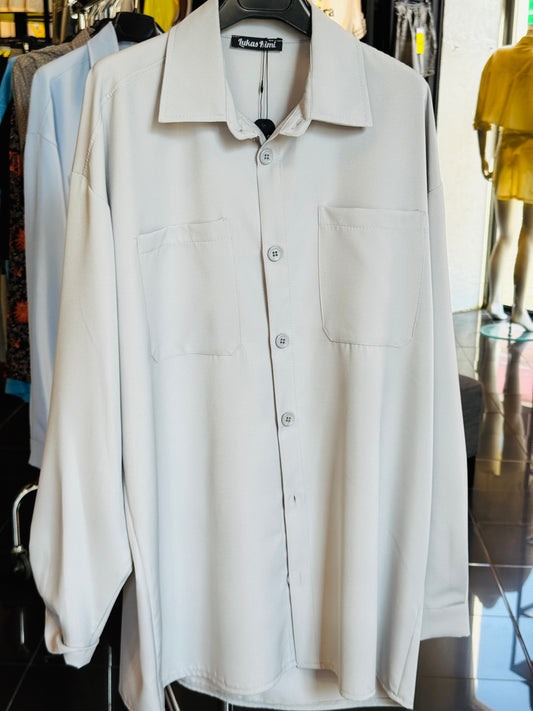 Camicia oversize grigia
